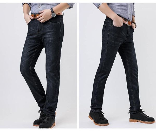 

2020 new plus fat increase men's jeans men's straight business casual jeans, Blue