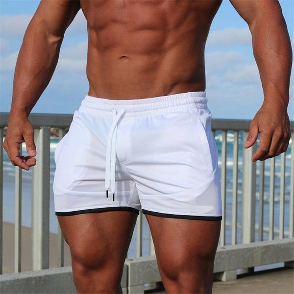 

men's clothing man casual shorts short pants male streetwear pants mens sweatpants beach mesh for jogging running fitness, White;black