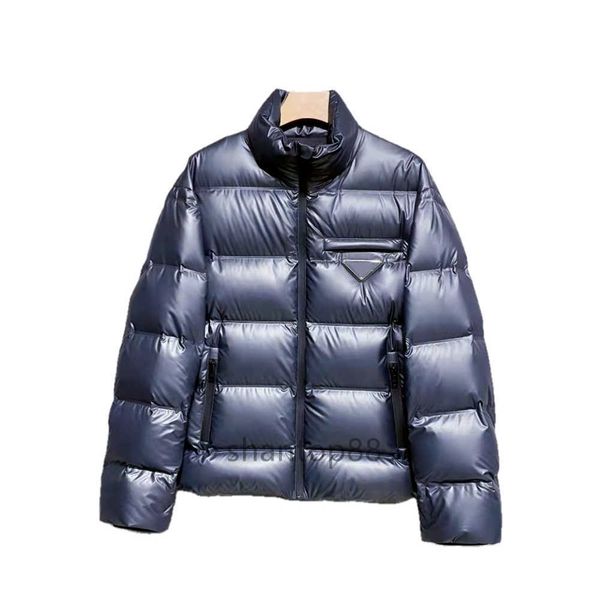 

designer prad casual stand-up collar down jacket fashion all-match jackets 90% white duck feather m-3xl, Black