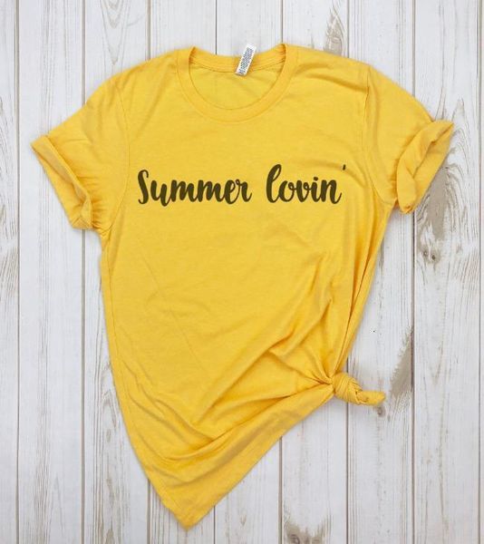 

summer lovin' women tshirt cotton casual funny t shirt lady yong girl tee 5 colors drop ship s-605, White