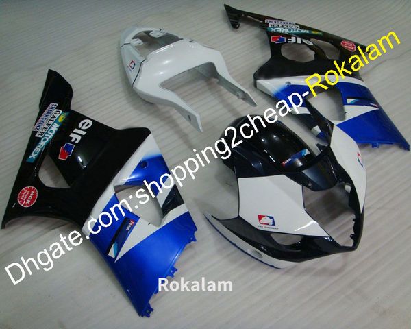 Per set carenature Suzuki GSX-R 1000 03 04 GSX-R1000 K3 2003 2004 GSXR1000 Carenatura blu bianco nero (stampaggio ad iniezione)