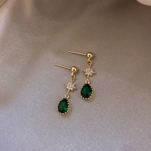 

2019 new arrival trendy geometric women dangle green retro earrings gift accessories elegant jewelry, Golden