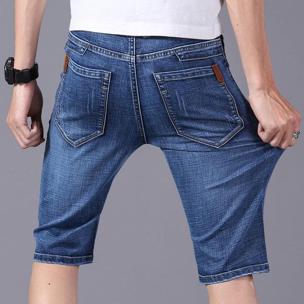 

denim shorts men's summer 2021 new straight slim solid color male cowboy shorts plus size 28-40, White;black