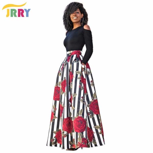 

jrry casual two pieces women maxi dresses long sleeve black long floral dress plus size 6xl vestidos, Black;gray