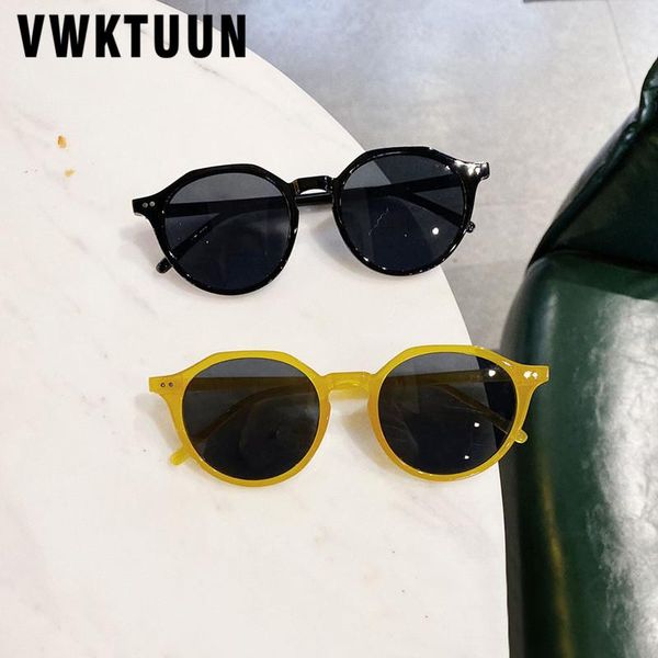 

vwktuun round sunglasses women vintage oversized sunglasses pc frame glasses uv400 points candy color male driving sunglass, White;black