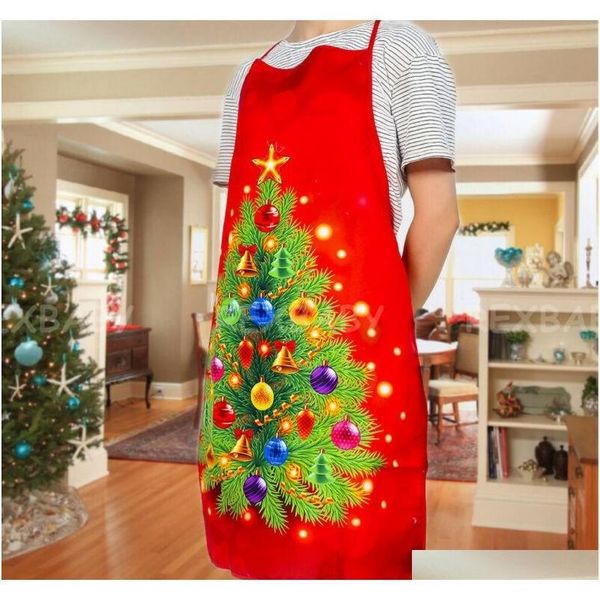 

red christmas aprons santa claus aprons women and men dinner party decor home kitchen cooking baking clean jllmeb comb2010