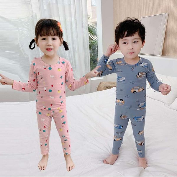 

pants children's autumn winter boys' lycra home pajamas girls' underwear set nubao warm cloth, Blue;red