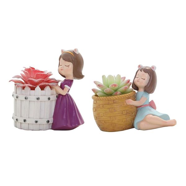 

2 шт. цветочница смола суккулентный плантатор кактус горшок сад домашний декор орнамент