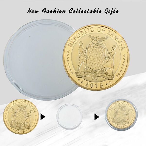 

rh gold plated mosaic african wildlife zambia buffalo commemorative coin challenge coins collectibles for business gifts f wmtowm