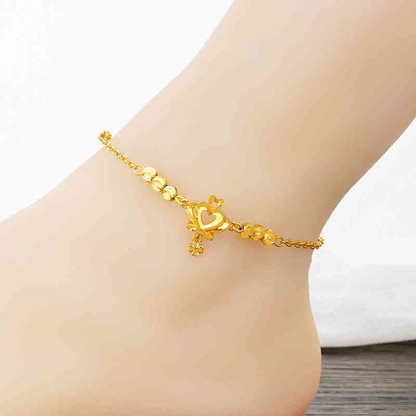 

24k gold bracelet on the leg beads ankle bracelets for women crown barefoot crochet sandals anklets jewelry legs chain jewellery, Red;blue