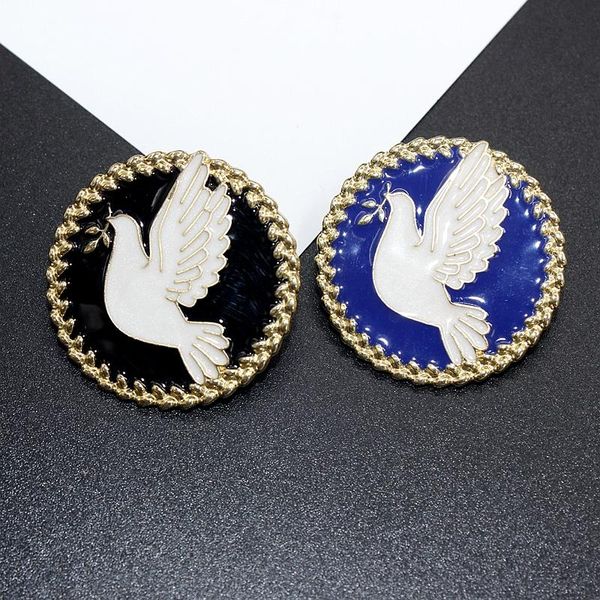 

pins, brooches retro art dove enamel drop oil brooch simple antique anti light pin women wholesale, Gray