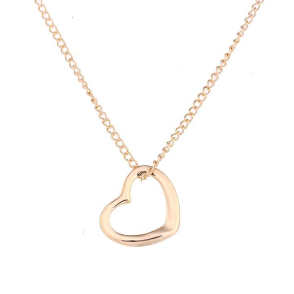 

open floating medium gold silver color heart pendant necklace fashion jewelry valentine's day gift