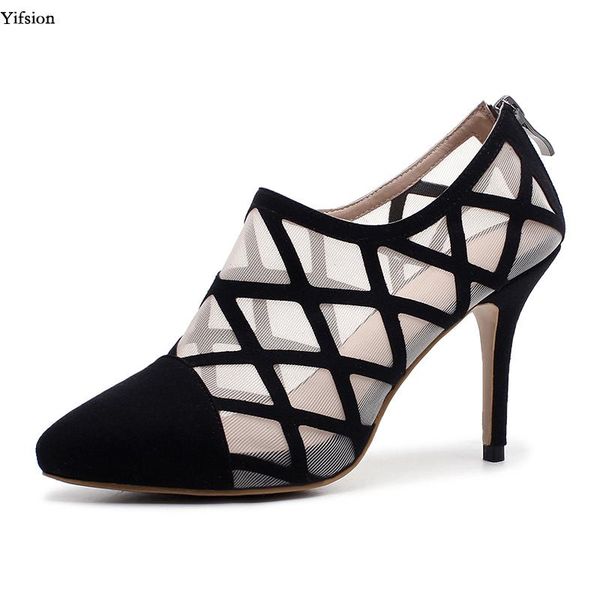 

olomm new women summer ankle boots genuine leather thin high heels boots pointed toe black dress shoes women us size 3-9