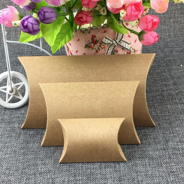 

50pcs paper pillow boxes blank gift box kraft stroage box paper packing boxes for jewelry/crafts/handm bbypsu