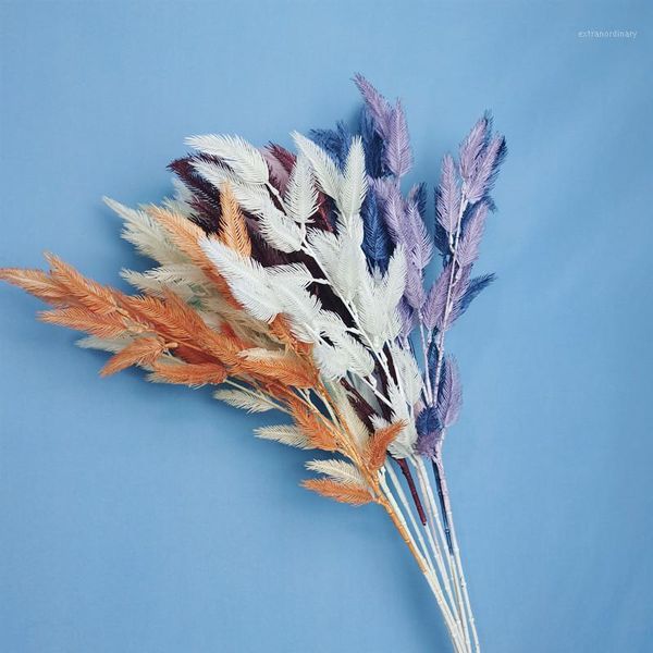 

5pcs/lot 3 fork plastic artificial fake flower feather maple for wedding home flower arrangement l meichen decorative1
