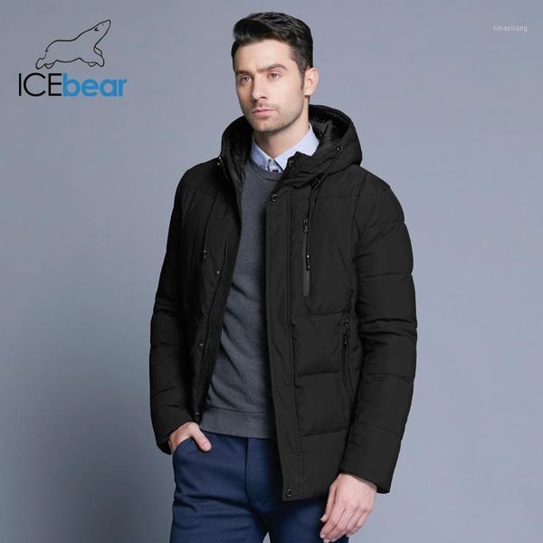 

2020 new winter men's jacket simple fashion hooded coat knit cuff design male's thermal fashion brand parkas mwd18926d1, Tan;black