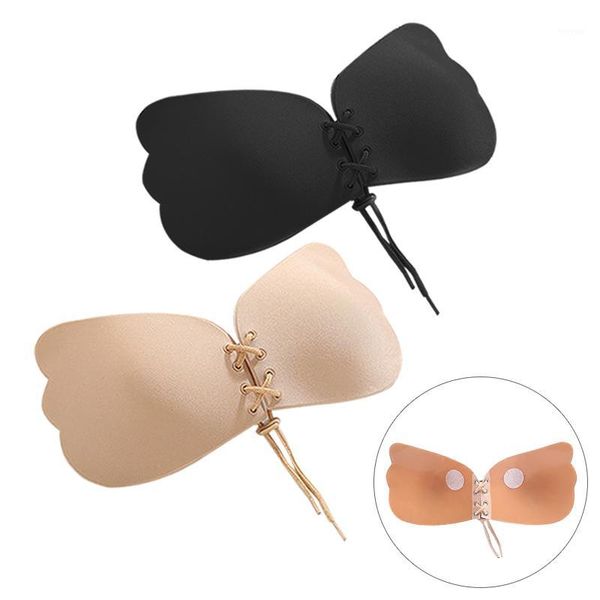 

strapless bras women invisible bra magic self adhesive bralette push up lingerie backless brassiere underwear wedding #d1, Red;black