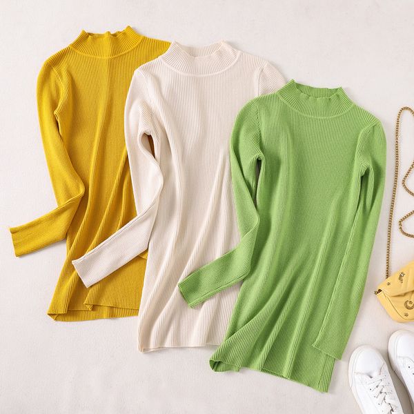 

women's autumn and clothes fashionable bottoming thickened sweaters slim down winter pregnant women go out knitting loose, White