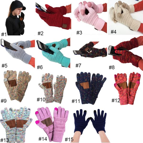 

knitted winter gloves solid color touch cc screen wool gloves winter cc knitting touch screen smartphone touch five fingers gloves