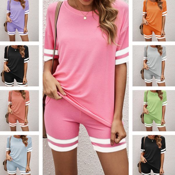 

women shorts sets summer bodysuit tracksuit designer t-shirt short sleeve and short pants fitness outfit two piece sport suit g11803, White