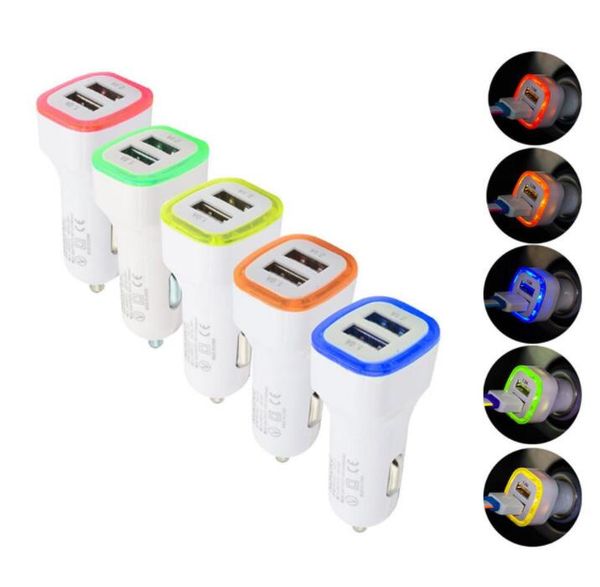 

led car charger dual usb car charger vehicle portable power adapter 5v 1a for iphone for android for mobile phone