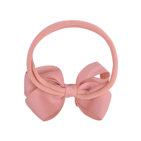 

1pcs solid nylon ribbon bowknot baby headband for girls elastic hair bands handmade turban headwear cute kids hair accessories q jllaxt