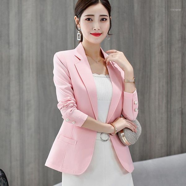 

women's suits & blazers spring autumn slim long-sleeved women elegant blazer plus size temperament small suit women's jacket casua, White;black