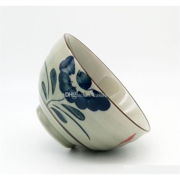 

vintage japanese porcelain rice bowls asian lifestyle country side flower design 4.5 inch cer sqcuvg toys2010