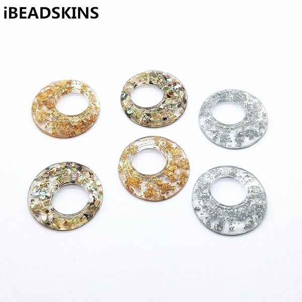 

new arrival 30mm 50pcs resin built-in shell round shape charm for earrings parts,jewelry accessories,hand made jewelry diy t200812, Bronze;silver