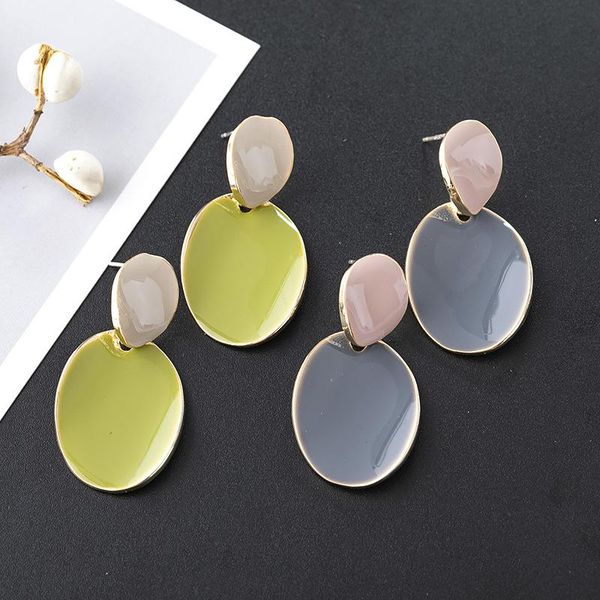 

fashion design sense eardrop contracted geometric character joker earrings drip stud earrings jewelry accessories, Golden;silver