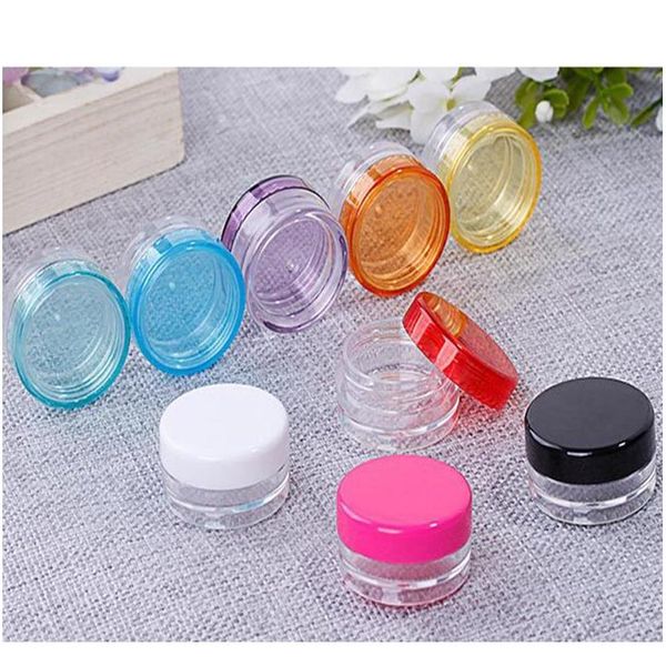 

wax container food grade plastic box 3g/5g round bottom cream box small sample bottle cosmetic packaging box bottle 11 colors bh1912 3n6pk