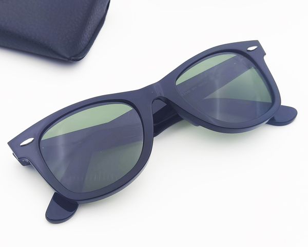 

2140-50mm mens women sunglasses square acetate frame real uv400 glass lenses women men sun glasses with accessories box, White;black