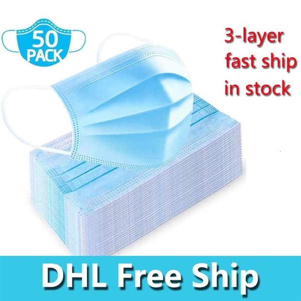 

shipping 3-layer non-woven disposable protection and personal health masks face sanitary mask fast ship dha917