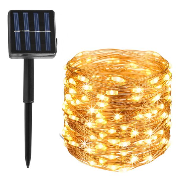

outdoor led fairy lights solar copper string lights 10m 100leds waterproof solar home yard christmas holiday garden decoration