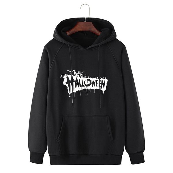 

halloween creative english printing custom autumn winter youth leisure all-match sweatshirt streetwear male kg-71, Black