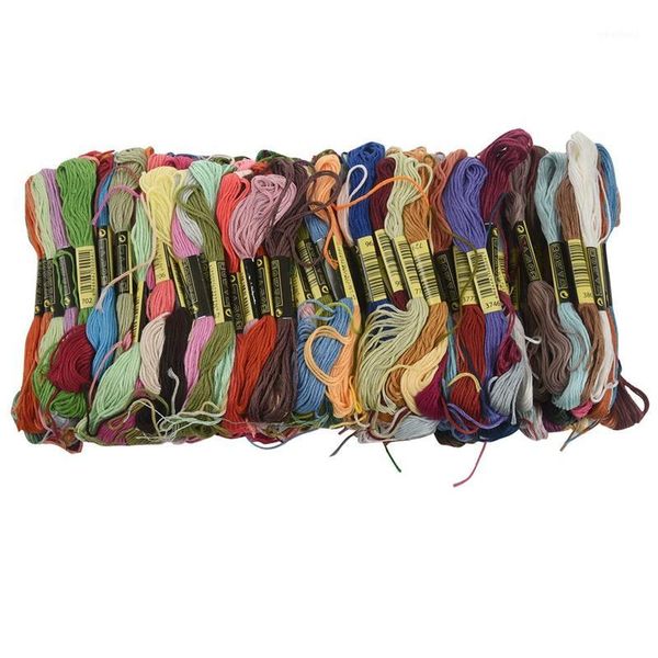 

200 skeins of multicolored yarn for cross needle embroidery crocheting1, Black