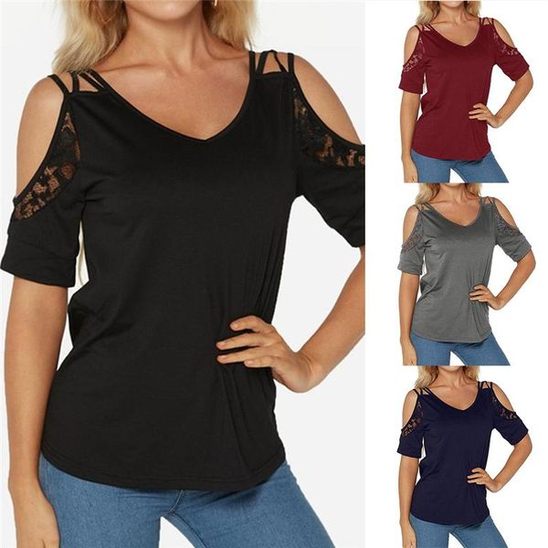

plus size summer fashion solid blouse ladies casual off shoulder tee female women's short sleeve shirt blusas pullover, White