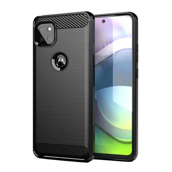 Custodia protettiva antiurto in fibra di carbonio sottile e flessibile in silicone TPU per Motorola Moto G 5G 2020