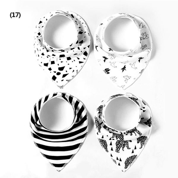 

hair accessories 4pcs/lot kids feedings saliva towels baby cotton bibs toddler children bandana burp cloth for infant girls boys scarf whole, Slivery;white