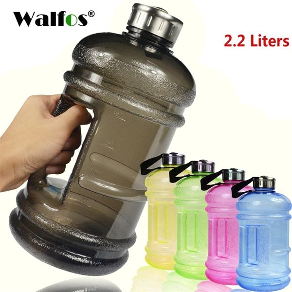 Walfos 2.2L Grandes Grandes Garrafas de Água Esportes Ao Ar Livre Fitness Training Camping Running Workout Garrafa de água Bebida 201221