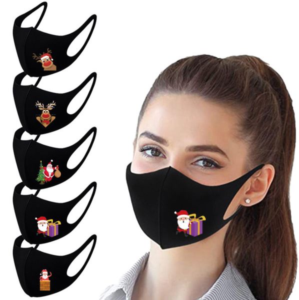 

the latest christmas face mask, santa claus holiday printing ice silk mask style printing space cotton cloth mask dust mask, ing