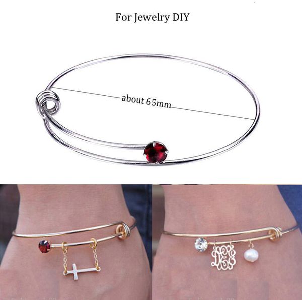 

factory3cmgdiy jewelry expandable wire bangle crystal blank new adjustable hand ring for beading or charm bracelets making supplies, Black
