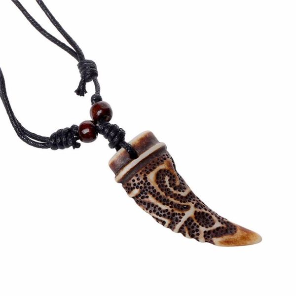 

chains fashion faux bone carving dragon pendant talismans necklace, Silver