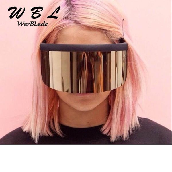 

warblade new women sunglasses oversize sunglasses large frame reflective men sun glasses retro square rimless1, White;black