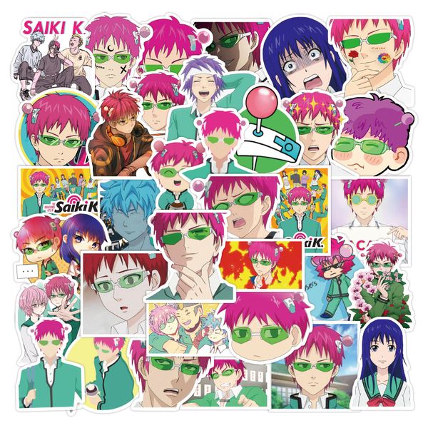 

50pcs/set saiki kusuo no sainan anime small waterproof stickers for notebook lapbottle sticker