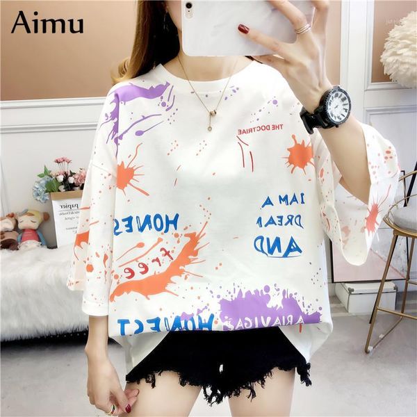 

fashion letter print t-shirts streetwear female casual hip hop women shirts summer white black t shirt large size couple tshirt1