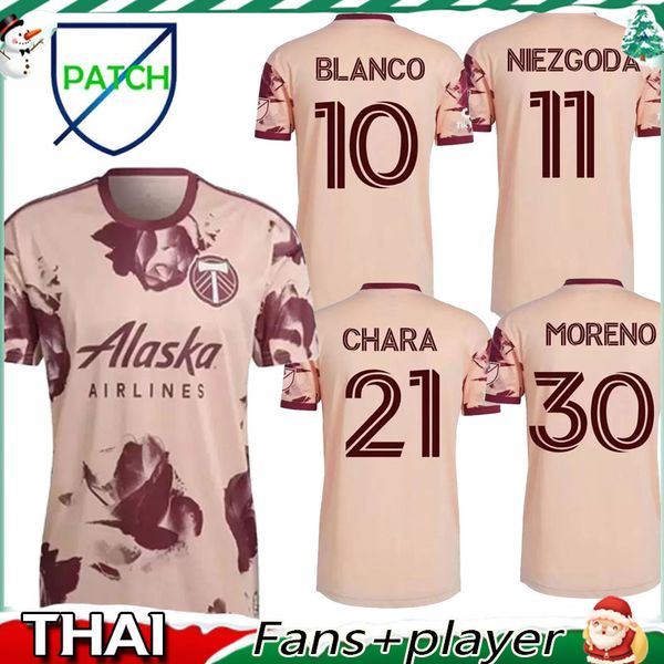 

new 2022 2023 mls portland timbers soccer jersey mora niezgoda yimmi y.chara away pink heritage rose kit major league 22 23 football shirt b, Black;yellow