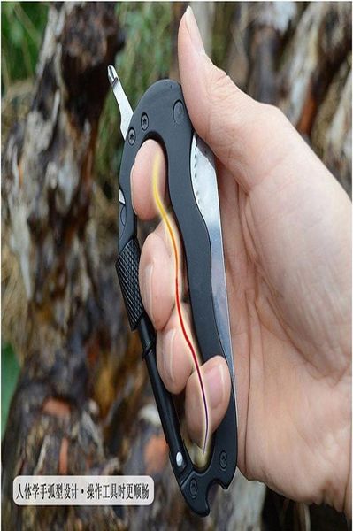 

multi carabiner hanging buckle tool camp 6 in 1 edc gear multifunctional folding knife hike multipurpose mountain climb outdoor sqcmmc