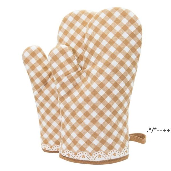 Ferramentas de cozimento Mitts Mitts Grade Algodão Poliéster Forro Luvas de Cozinha Resistente ao Calor RRE13150