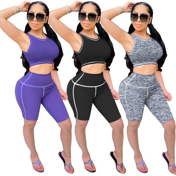 

women outerwear women's two piece suits beach wear sport tracksuits lady casual + shorts outfits fitness sweatsuits, Gray